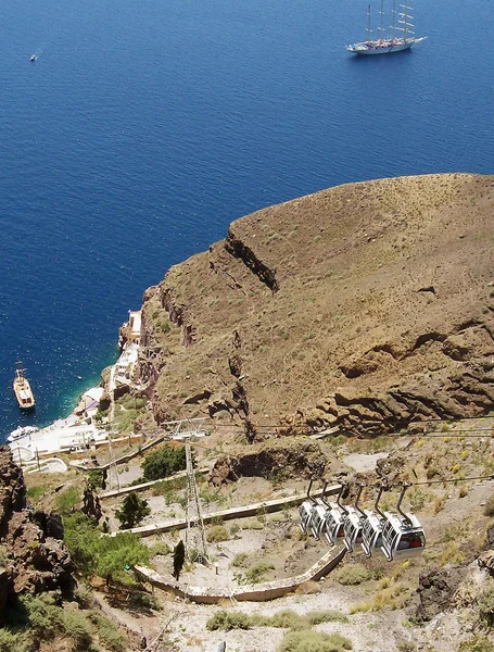 Santorini kolejek linowych 02 — Zdjęcie stockowe