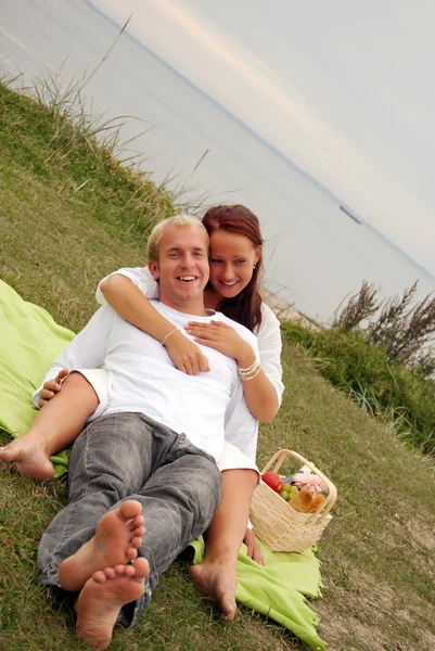 Romantik piknik kucaklamaları — Stok fotoğraf