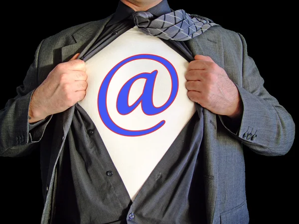 Superheld e-mail — Stockfoto