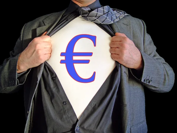 Dólar do euro super-herói — Fotografia de Stock