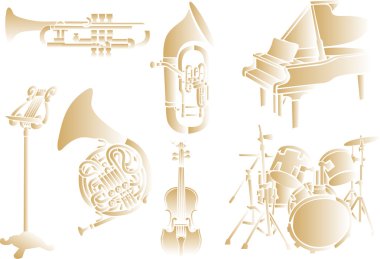 Musical instruments vector clipart