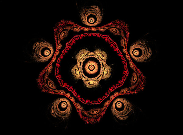 Design of a Fantasy Mystical Emblem on a black background