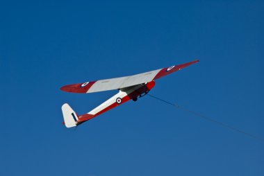 Glider taking of with towing cable clipart