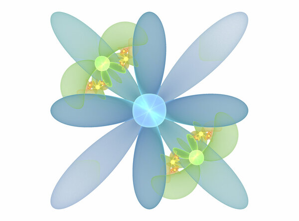 Абстрактный фрактальный цветок на белом
