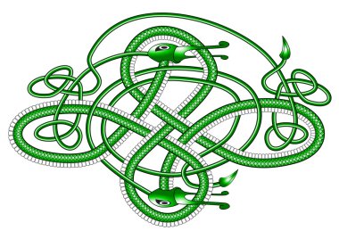 Celtic knot dragon; clipart