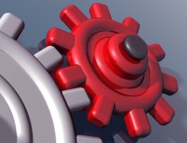 Brightly colored interlocking gears clipart