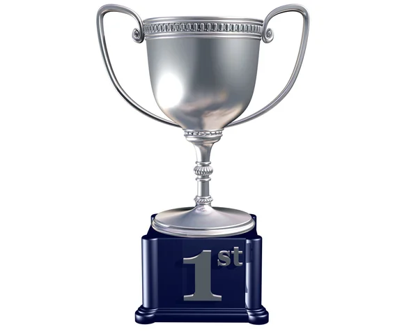 Birincilik için gümüş kupa — Stok fotoğraf