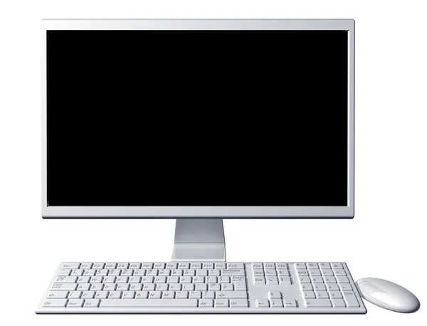 Desktop computer with blank screen — Stock Photo, Image