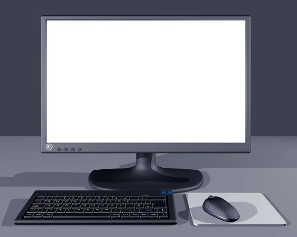 在桌面计算机上的空白屏幕 — 图库照片