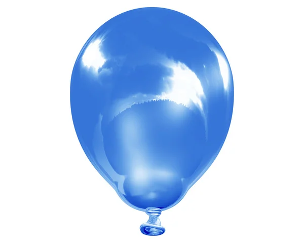 Tek yansıtıcı mavi balon — Stok fotoğraf
