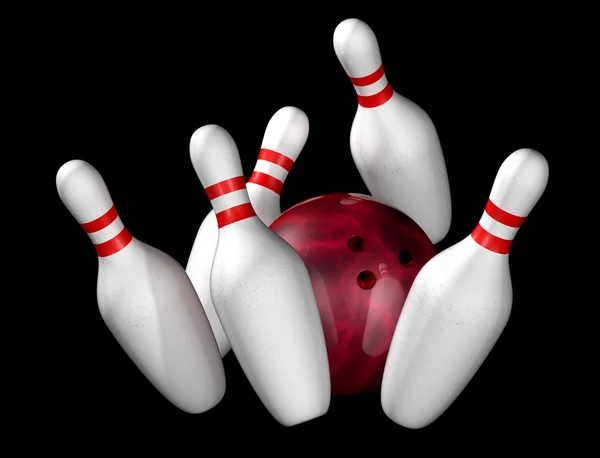 Deset připnout, bowling — Stock fotografie