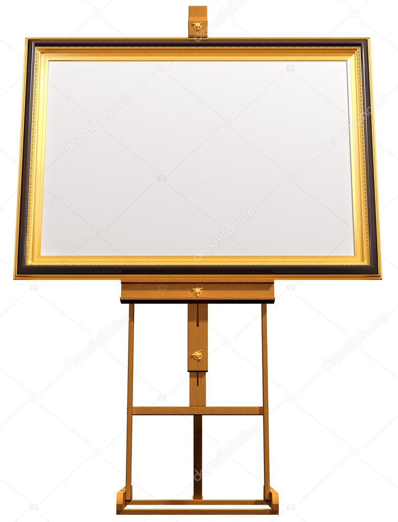 Blank picture on artist easel