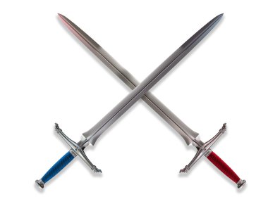 Crossed Norman broadswords clipart