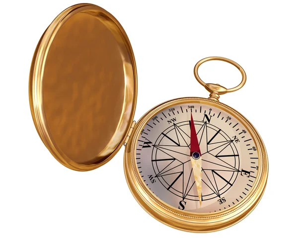 Gamla kompass isolerade — Stockfoto