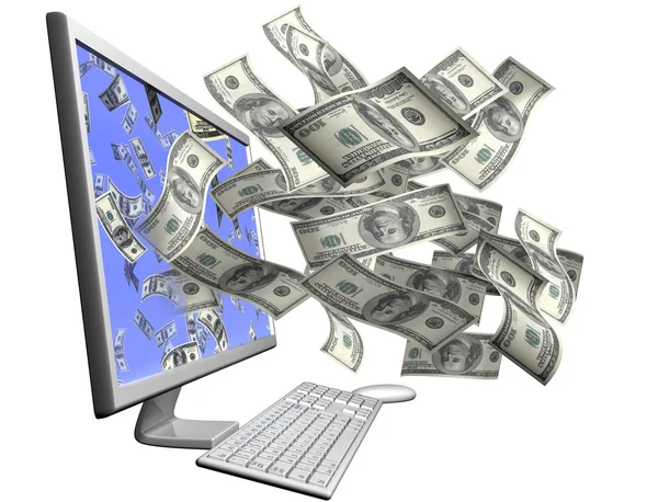 Vydělávání peněz s vaším počítačem — Stock fotografie