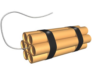 Isolated sticks of dynamite with fuse clipart