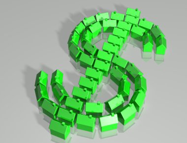 Housing market dollar symbol clipart