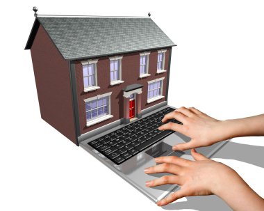 House-buying on the Internet clipart