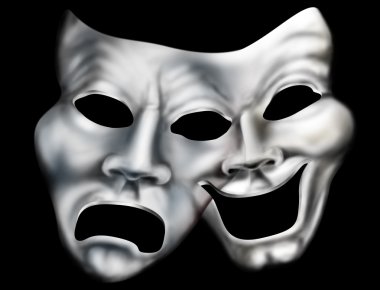 Merging theater masks clipart