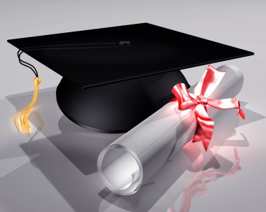 Mortar Board and Diploma clipart