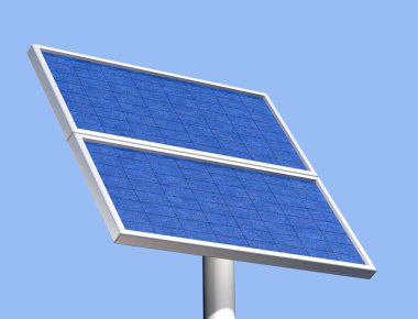 Solar panel on a clear summer day clipart