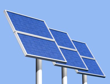 Solar panels on a clear sunny day clipart