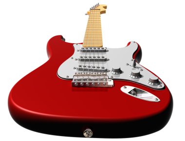 Red electric guitar clipart