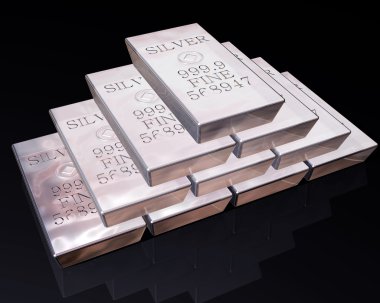 Stack of Silver bars clipart