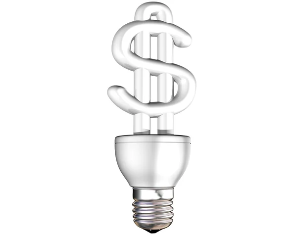 Pénz megtakarítás energia izzó — Stock Fotó