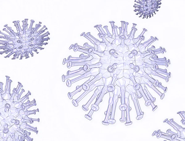 Illustration eines Grippevirus — Stockfoto