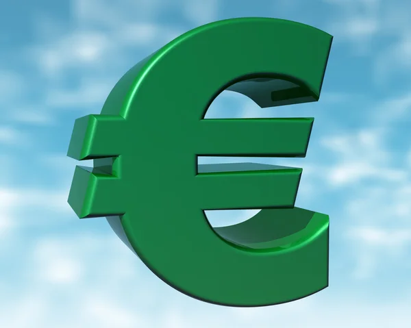 Zielony euro — Zdjęcie stockowe