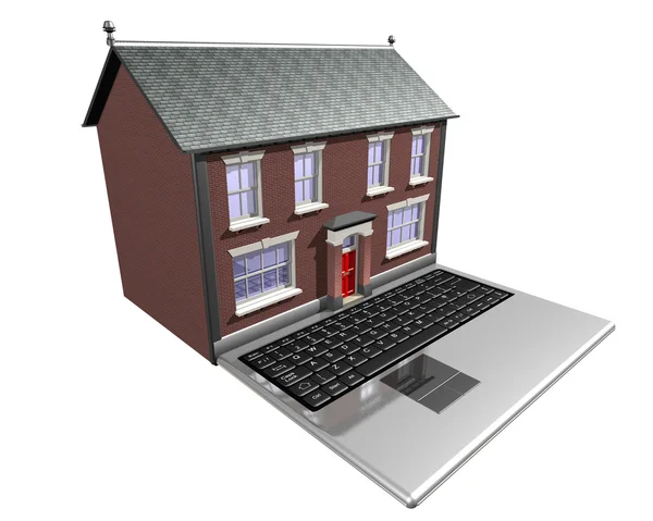 Huis kopen op het internet — Stockfoto