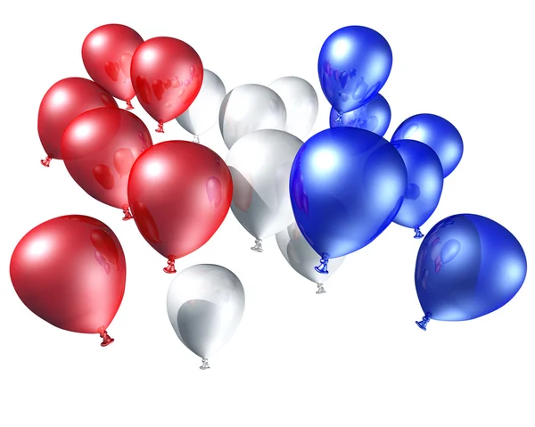 Rood, wit en blauw ballonnen — Stockfoto