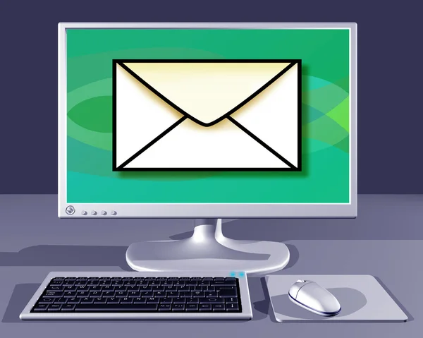 Desktop computer showing You Have Mail — Stock Photo, Image