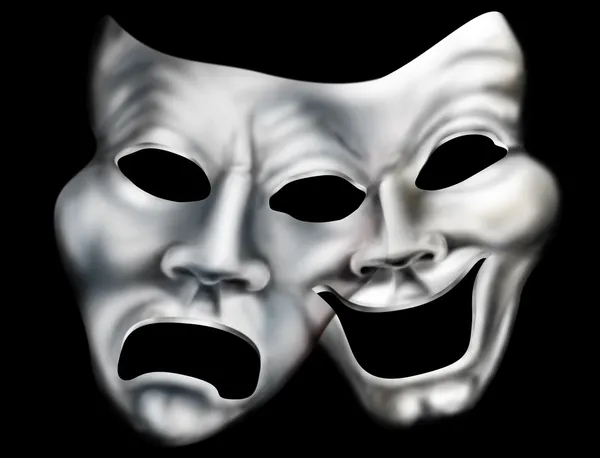 Merging theater masks — Stock Photo, Image