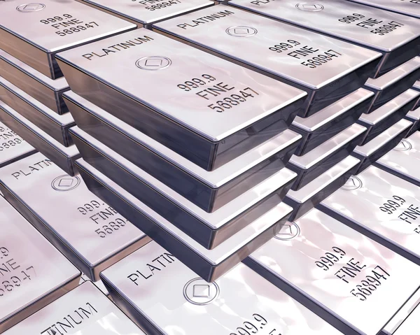 Stacks of platinum bars — Stock Photo, Image