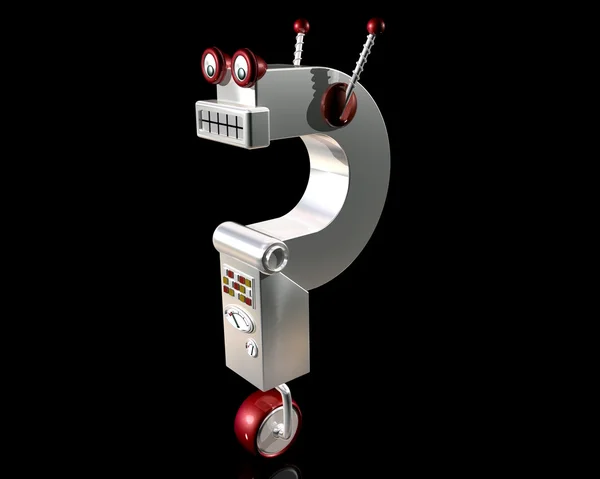 Ponto de interrogação do robô — Fotografia de Stock