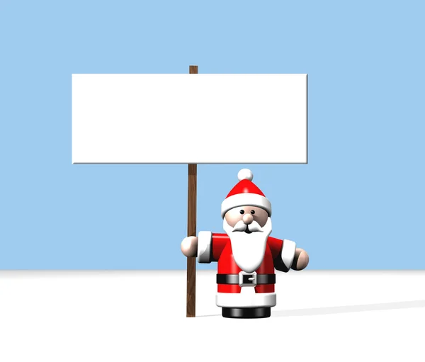 Santa s prázdnou znamení na severní pól — Stock fotografie