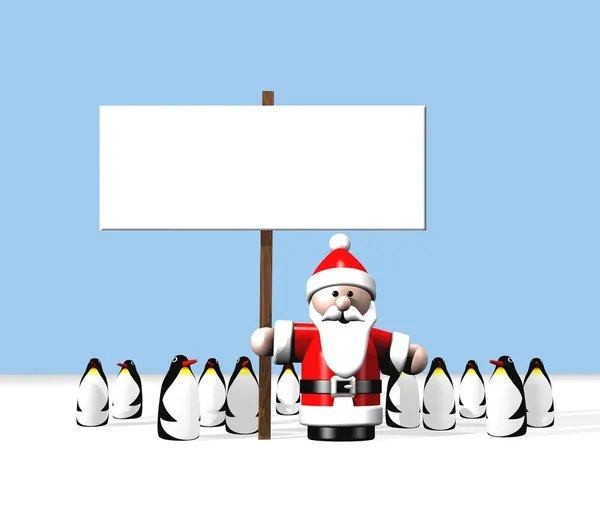 Santa gospodarstwa znak na biegun północny — Zdjęcie stockowe
