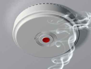 Activating a smoke alarm clipart