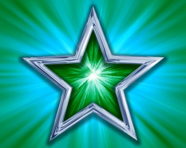 Star on green background clipart