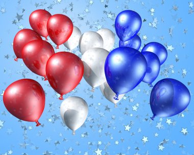 Balloons on a starry background clipart