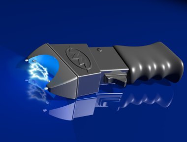 Stun gun on shiny surface clipart