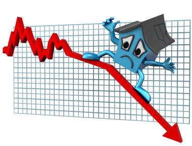 House prices down clipart