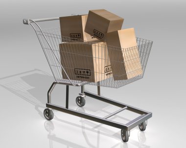 Full shopping cart clipart