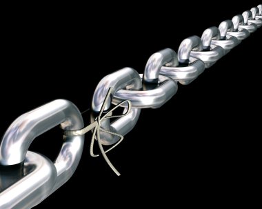 Chains as strong as the weakest link. clipart
