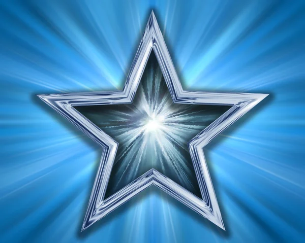 Estrela no fundo azul — Fotografia de Stock