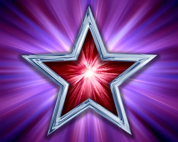 Estrela no fundo roxo — Fotografia de Stock