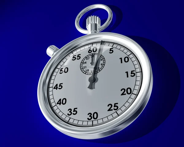 Stopwatch on a blue background — Stock Photo, Image