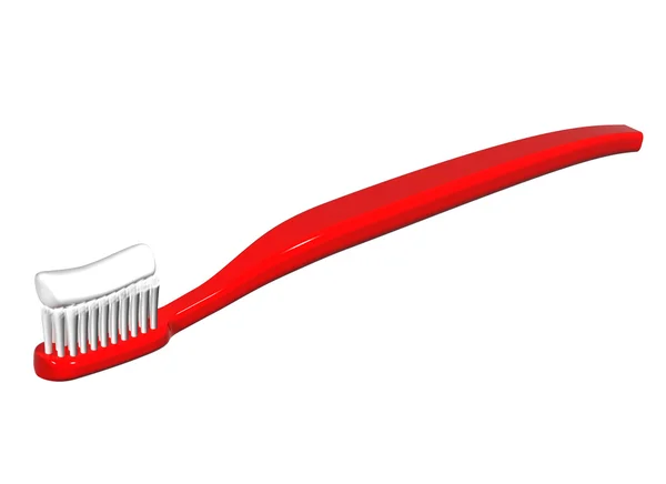 Rode tandenborstel — Stockfoto